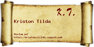 Kriston Tilda névjegykártya